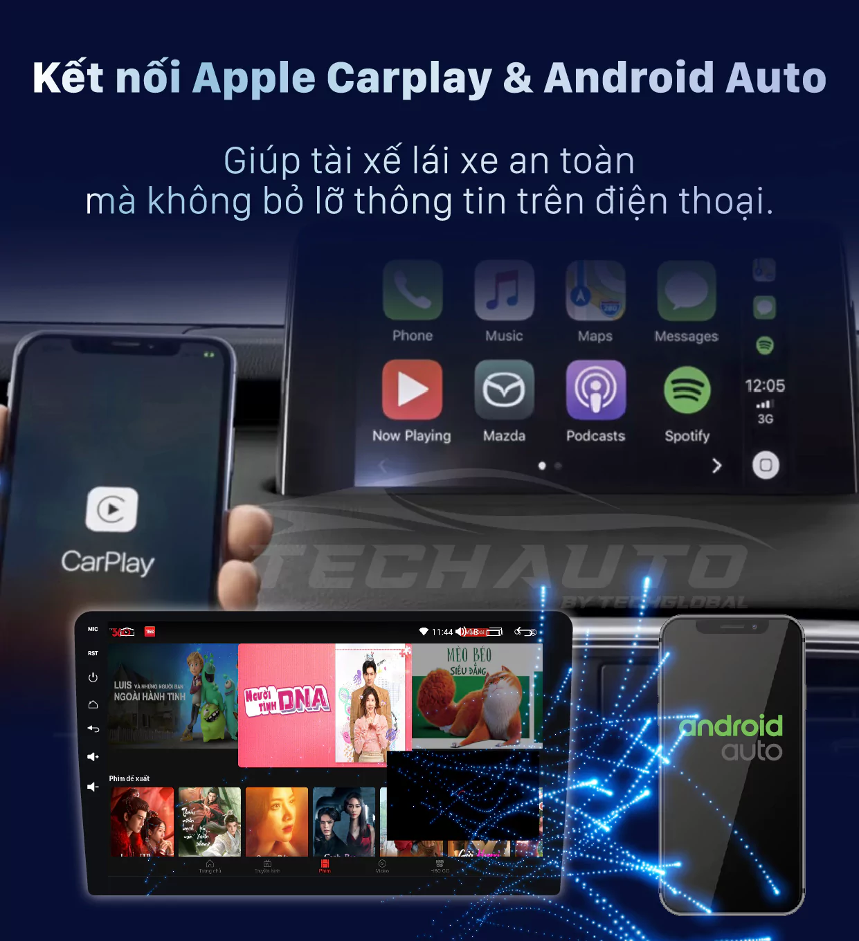 Santek X800 hỗ trợ Apple CarPlay và Android Auto