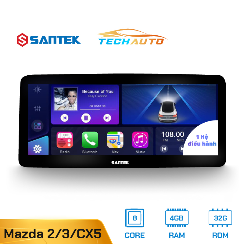 Màn Hình Android Santek Mazda 2