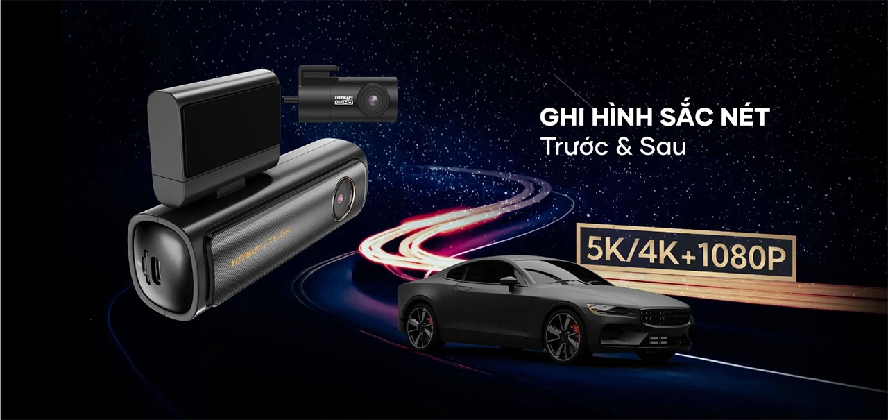 Camera Hành Trình 2 Kênh Trước & Sau toàn Cảnh Vietmap TS-5K