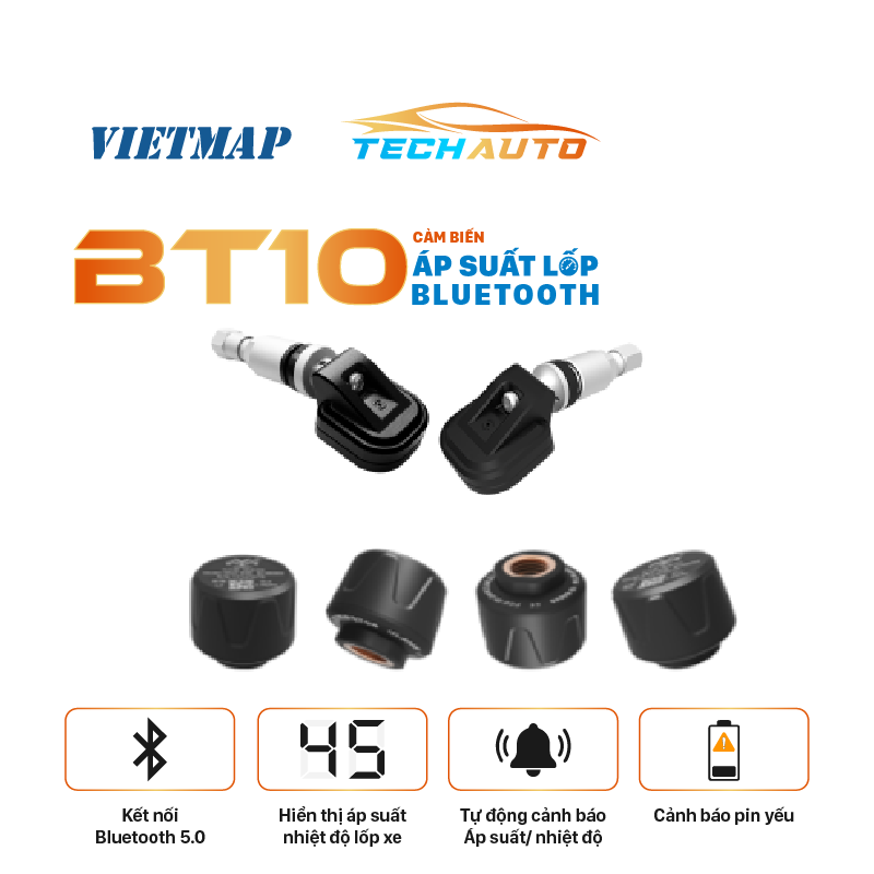 Cảm Biến Áp Suất Lốp VIETMAP BT10 - Giải Pháp An Toàn Cho Xe Hơi Của Bạn