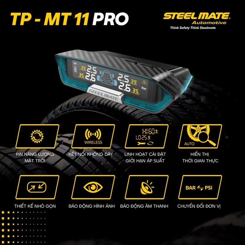 Cảm biến áp suất lốp STEELMATE TP-MT11 Pro