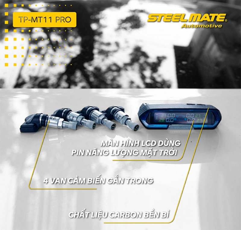 Cảm biến áp suất lốp STEELMATE TP-MT11 Pro mới có thiết kế độc đáo và ăn khách