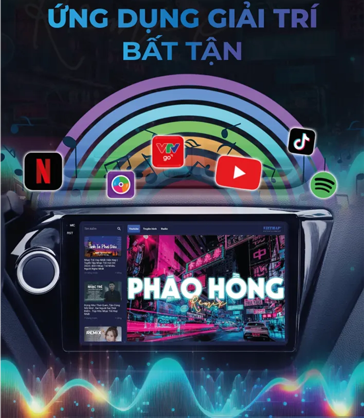 Kho giải trí phong phú trên Màn Hình Android CC3 2K Max