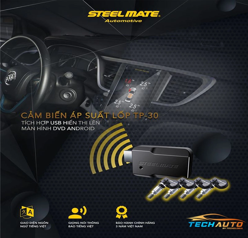 Tính năng nổi bật của Cảm biến áp suất lốp Steelmate TP-MT30