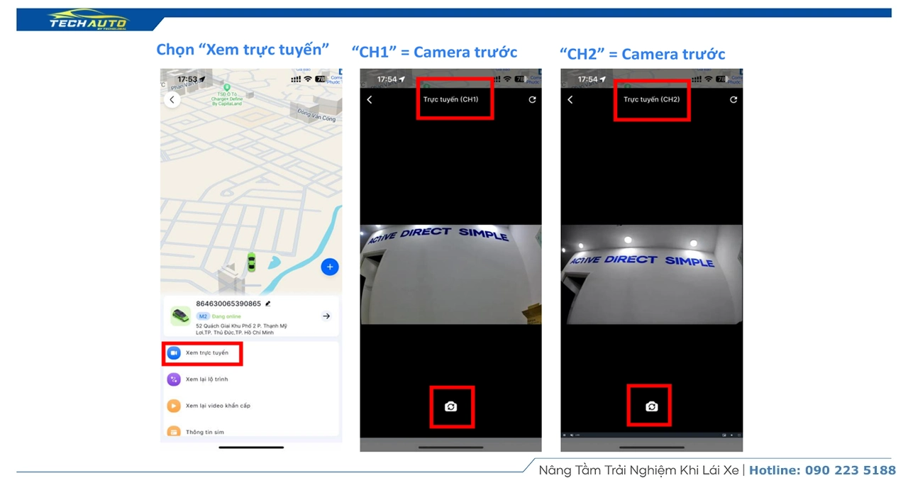 Xem Camera Trước/Sau Từ Xa